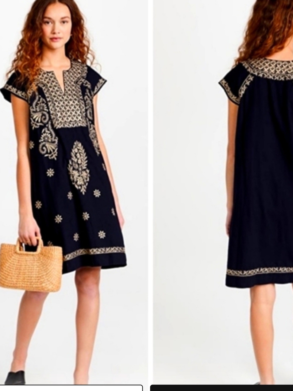 Roller Rabbit Faith Dress Cotton Embroidered Floral Coastal Vacation Small